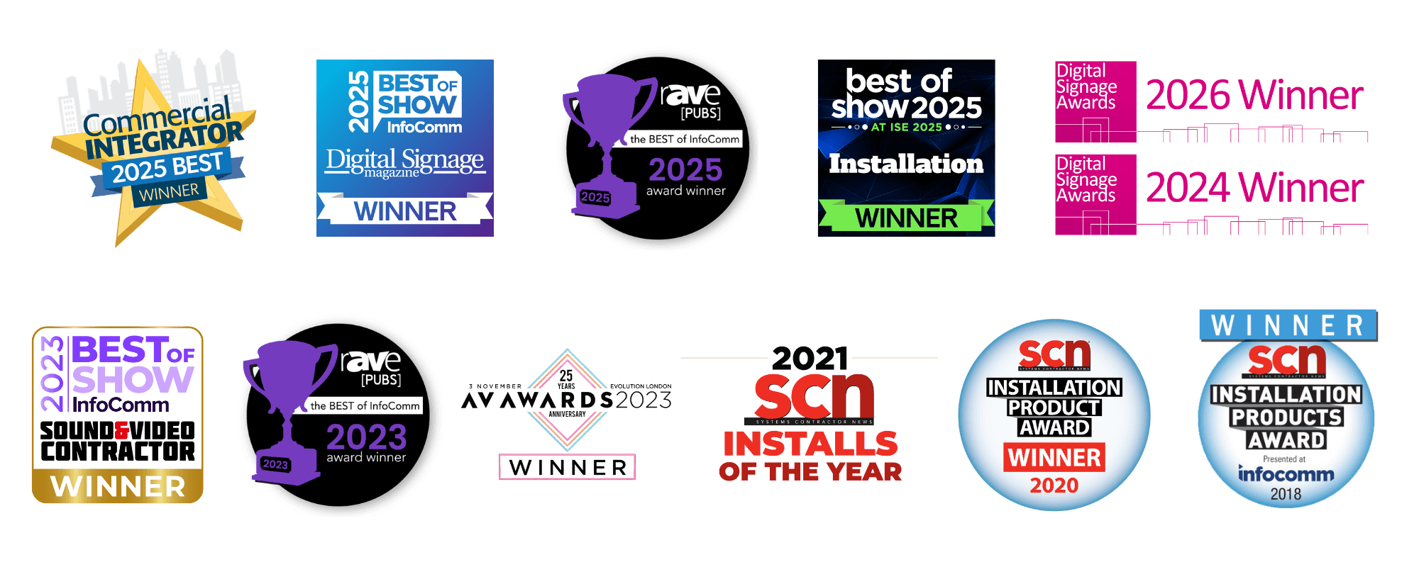 SEAMLESS dvLED Award Logos